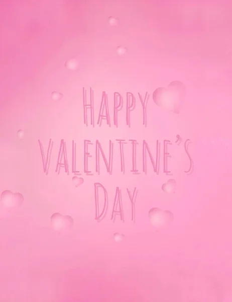 Pink Heart Background Pattern Happy Valentine Day Text — Photo