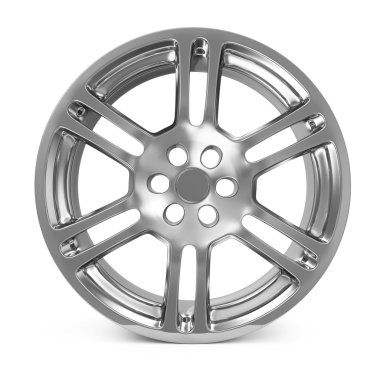 Beyaz arka plan üzerinde izole araba alaşım jant