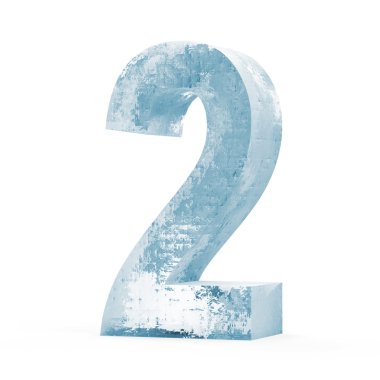 Beyaz arka plan (sayı 2 izole buzlu numaraları)