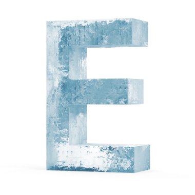 Icy Letters isolated on white background (Letter E) clipart