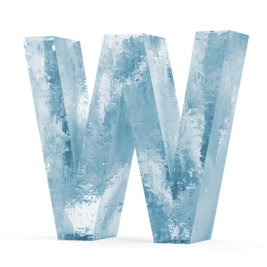 Icy Letters isolated on white background (Letter W) clipart