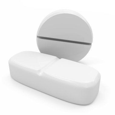 Beyaz arka planda izole edilmiş tıbbi ilaçlar.