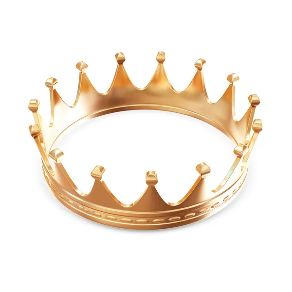 Złota korona odizolowana na białym tle — Zdjęcie stockowe