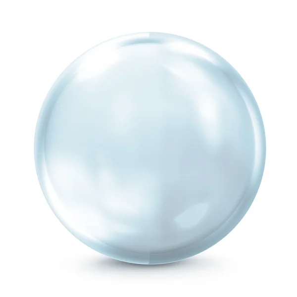 Esfera de vidro azul vazia isolada em fundo branco — Fotografia de Stock