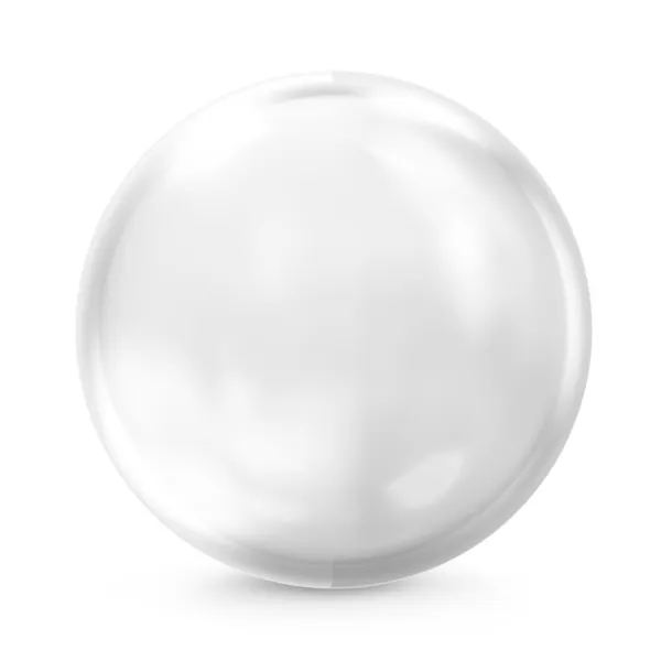 Esfera de vidro vazia isolada no fundo branco — Fotografia de Stock