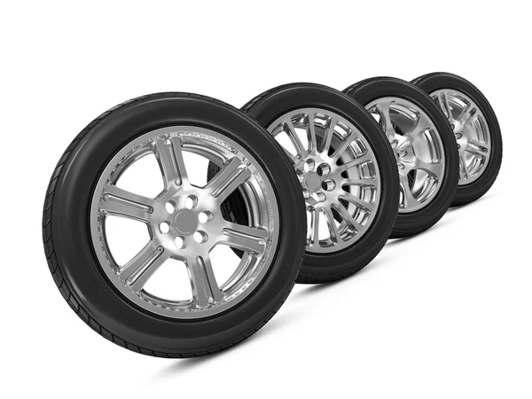 Car Wheels isolated on white background — Stock Photo, Image