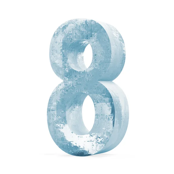 Icy Numbers isolated on white background (Number 8) — Stock Photo, Image