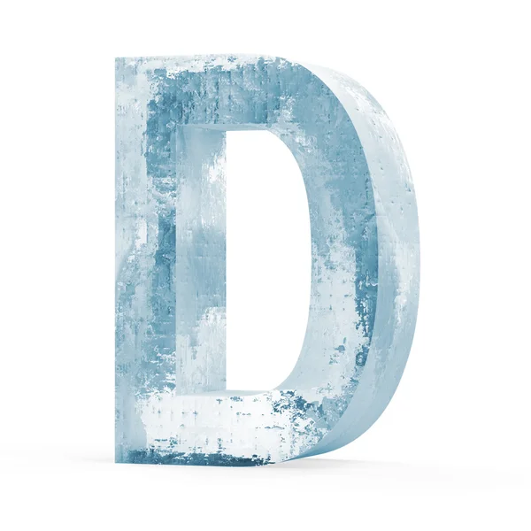 Icy Letters isolated on white background (Letter D) — Stock Photo, Image