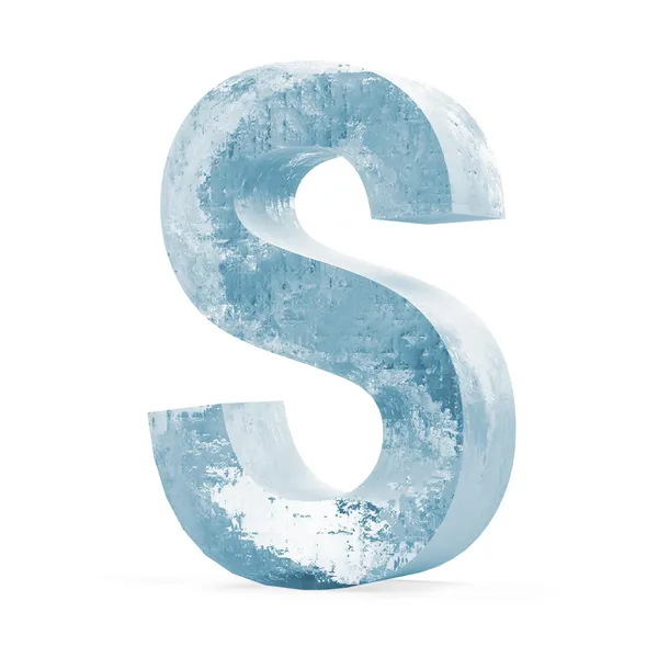 Icy Letters isolated on white background (Letter S) — Stock Photo, Image