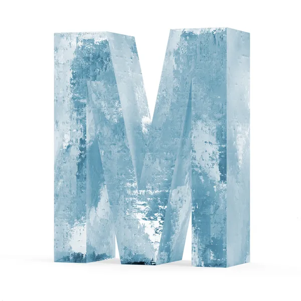얼음 문자 (문자 M 흰색 배경에 고립) — 스톡 사진