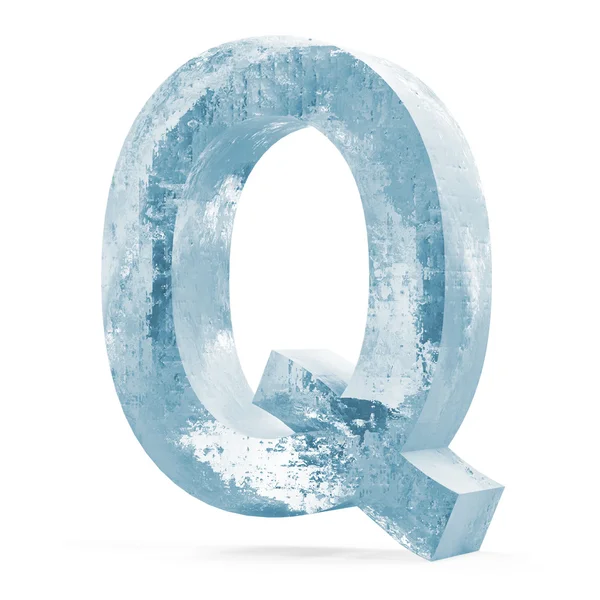 白い背景 (手紙 Q に分離された氷の文字) — ストック写真