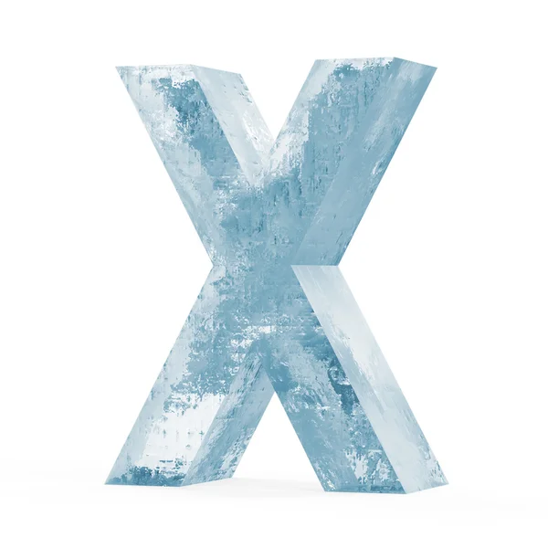 Icy Lettere isolate su sfondo bianco (Lettera X ) — Foto Stock