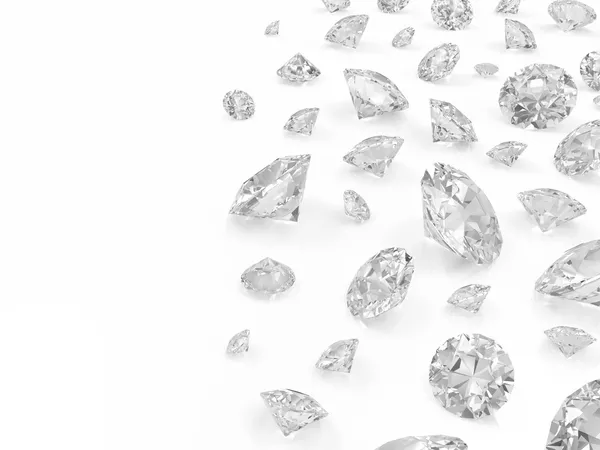 Diamonds isolated on white background with place for your text — Stock Photo, Image