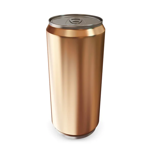 ビールの白い背景で隔離の黄金缶 — ストック写真