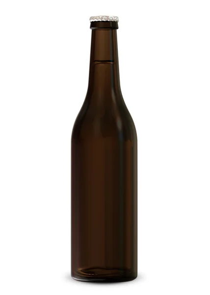 Flaska öl isolerad på vit bakgrund — Stockfoto