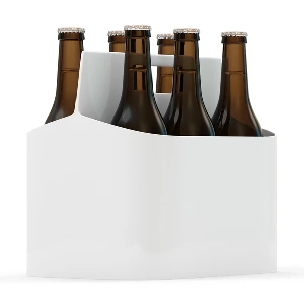 Embalagem de cerveja isolada sobre fundo branco — Fotografia de Stock