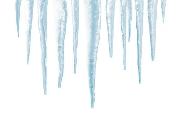 Icicles isolados sobre fundo branco — Fotografia de Stock