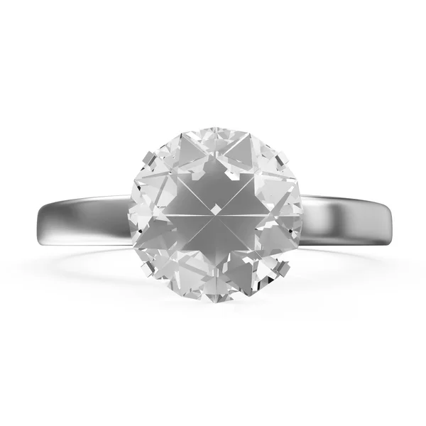 Платиновое обручальное кольцо с бриллиантом на белом фоне Стоковое Фото