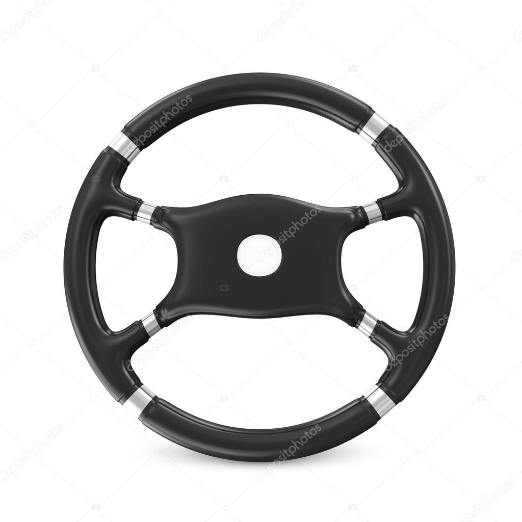 Black Steering Wheel on white background