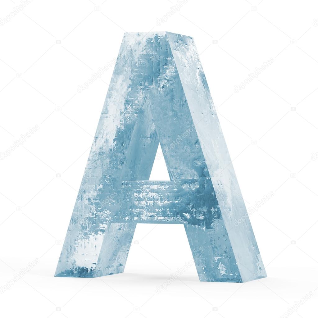 Icy Letters isolated on white background (Letter A)