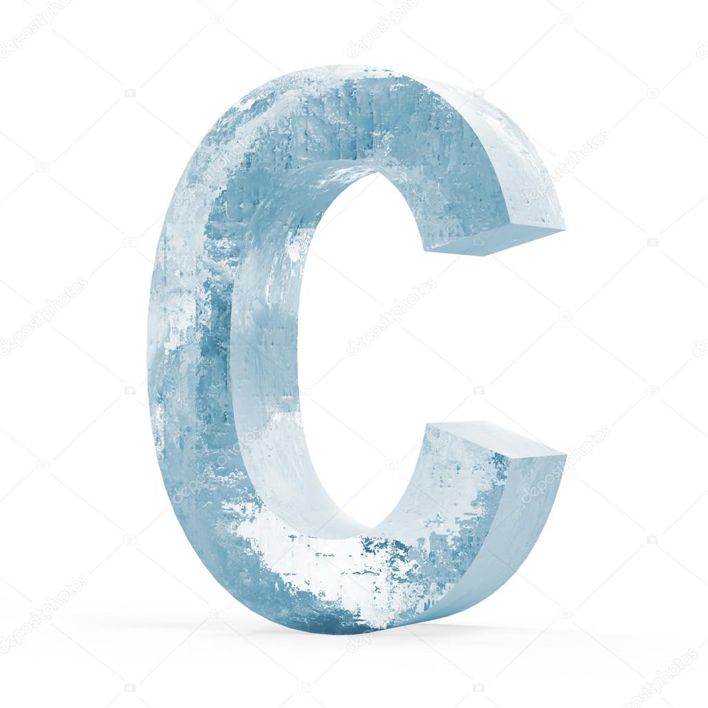 Icy Letters isolated on white background (Letter C)