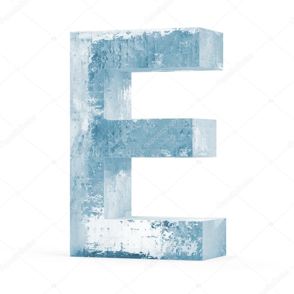 Icy Letters isolated on white background (Letter E)