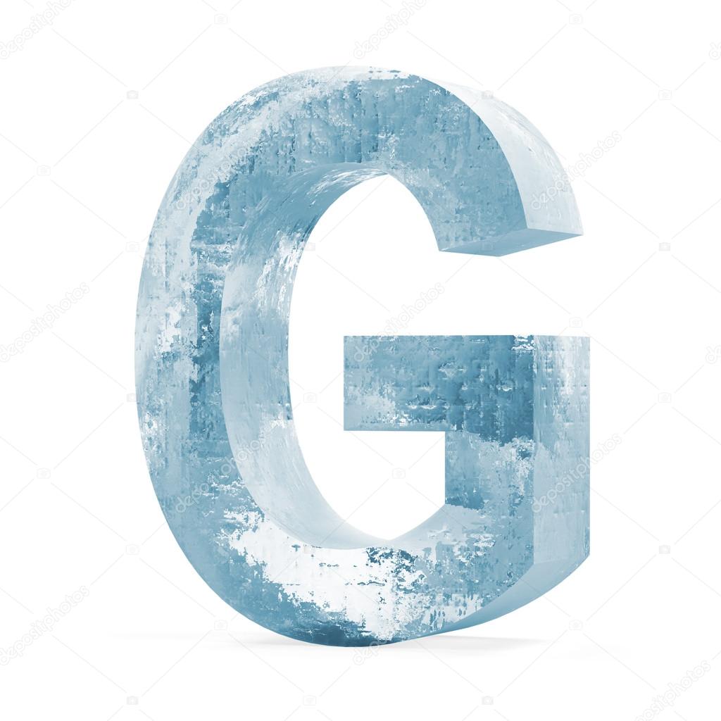 Icy Letters isolated on white background (Letter G)