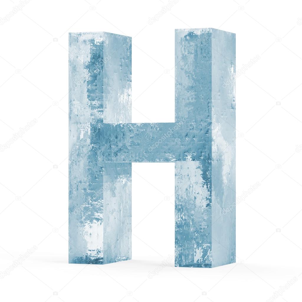 Icy Letters isolated on white background (Letter H)