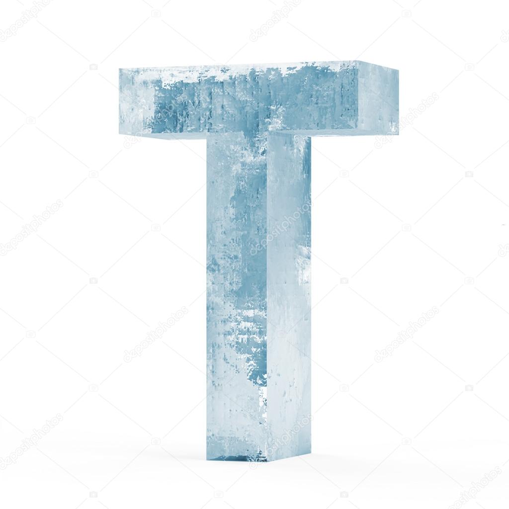 Icy Letters isolated on white background (Letter T)