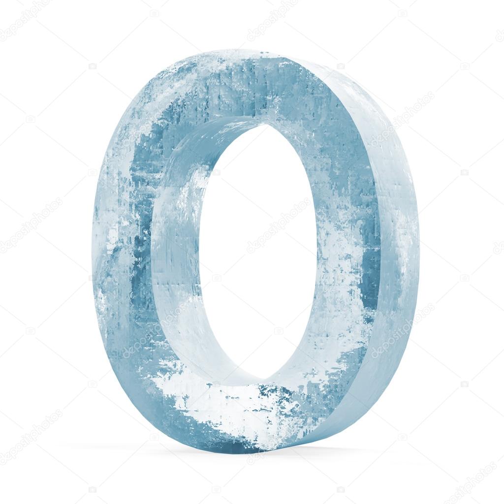 Icy Letters isolated on white background (Letter O)