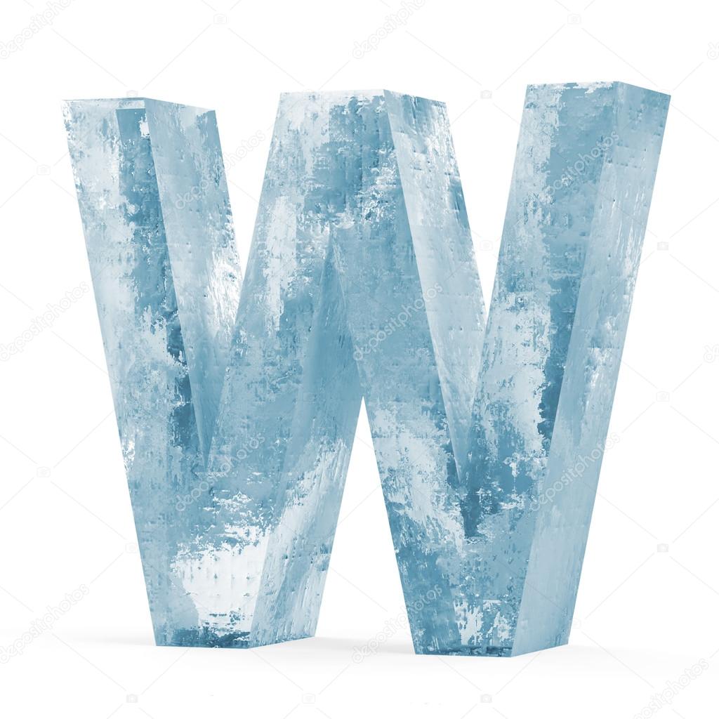 Icy Letters isolated on white background (Letter W)