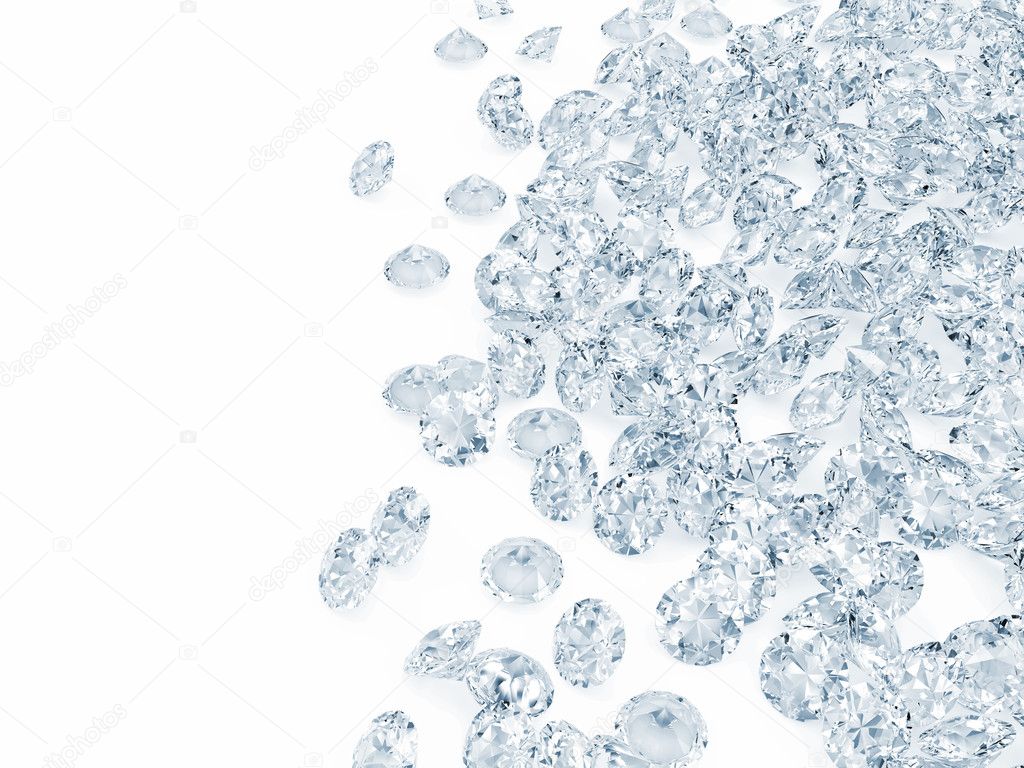 Blue Diamonds on white background with place for your text