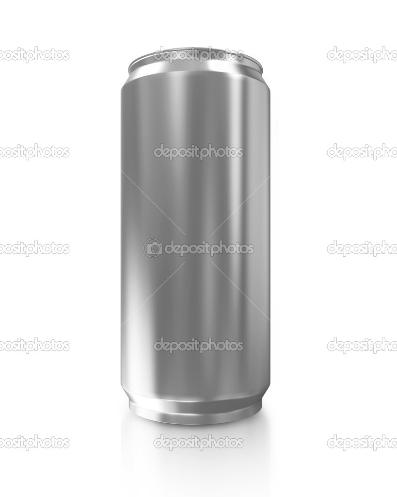Metal Can of Beer isolated on white background
