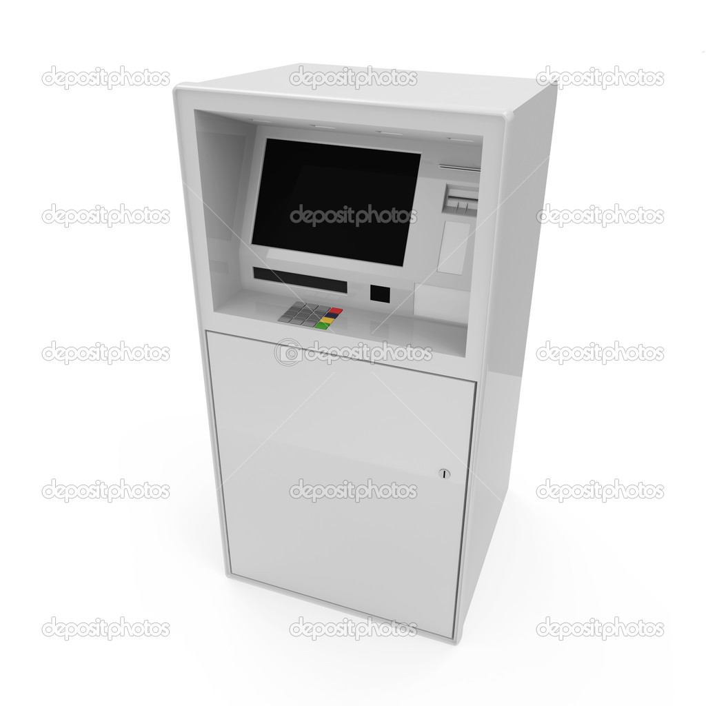 ATM Machine isolated on white background
