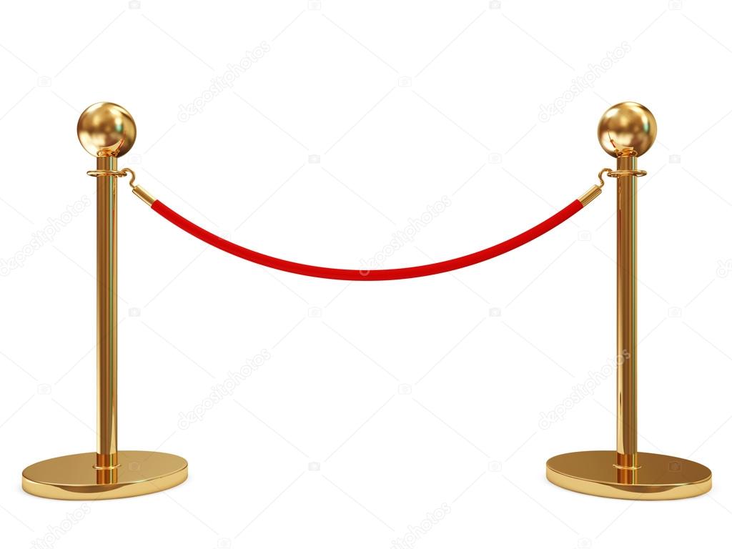 Golden Velvet Rope isolated on white background — Stock Photo © ras