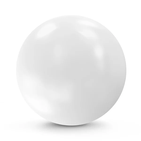 Sfera bianca isolata su sfondo bianco — Foto Stock