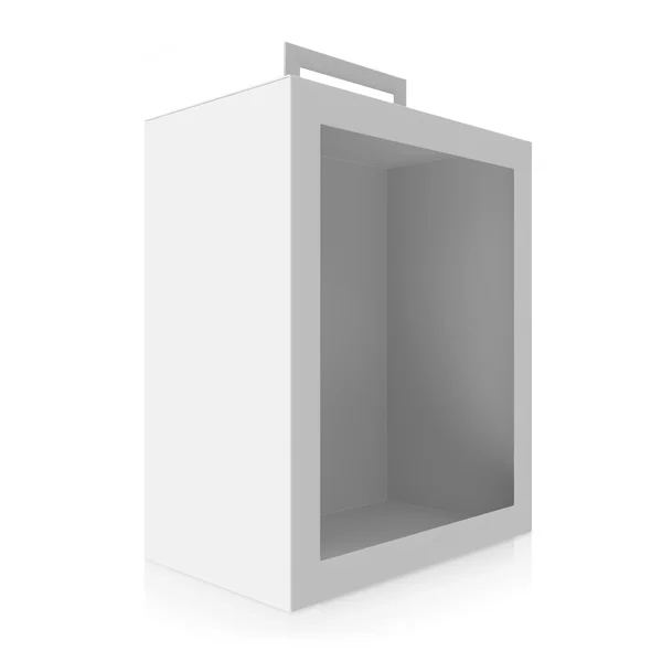 Caixa branca vazia isolada no fundo branco — Fotografia de Stock