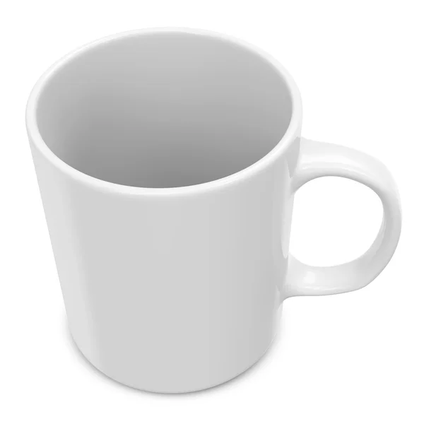 Blank White Cup isolert på hvit bakgrunn – stockfoto