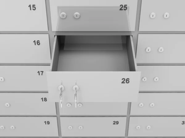 Открытый сейф пустой депозитный банк — стоковое фото