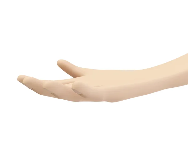 Mão humana sobre fundo branco — Fotografia de Stock