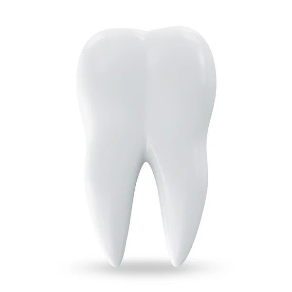 Zahn auf weißem Hintergrund — Stockfoto