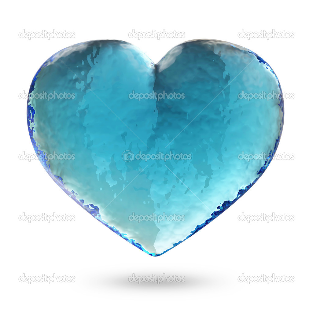 Heart from Water isolated on white background