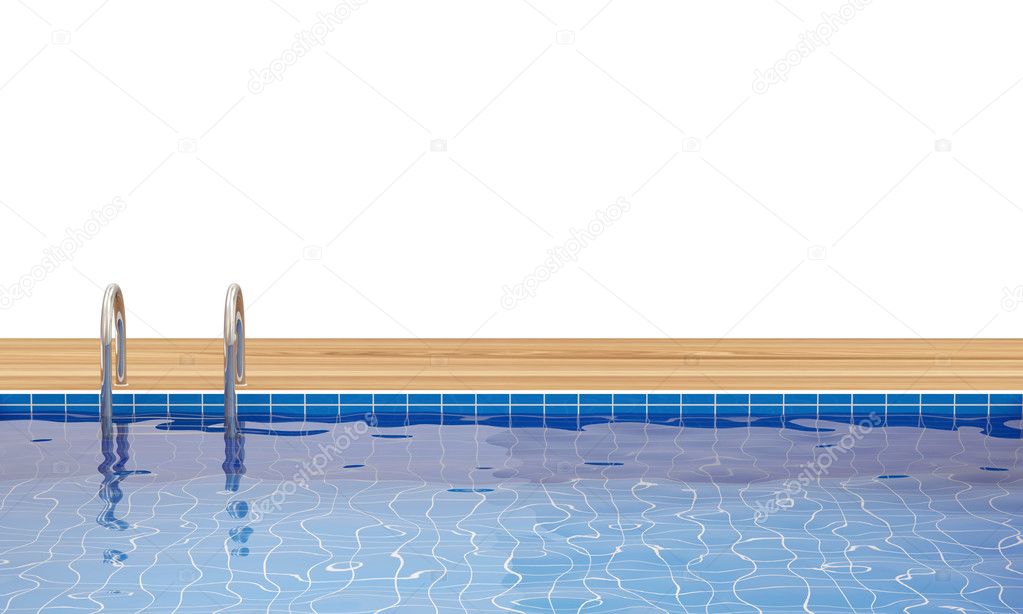 Swimming Pool isolated on white background with place for your text
