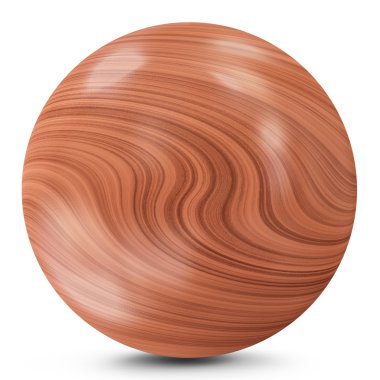 Tahta top beyaz arkaplanda izole edildi