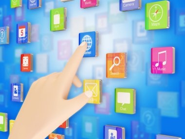 akan bir web app simgesi basarak el çizimi
