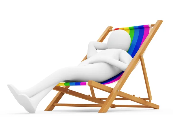 Человек расслабляется на стуле. 3D иллюстрация — стоковое фото