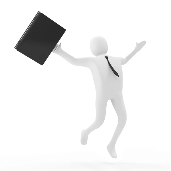 3d Business Man Jumping with Joy — Stock Photo, Image