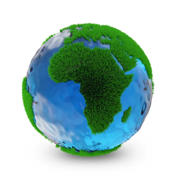 Miniaturní zelená země planety — Stock fotografie