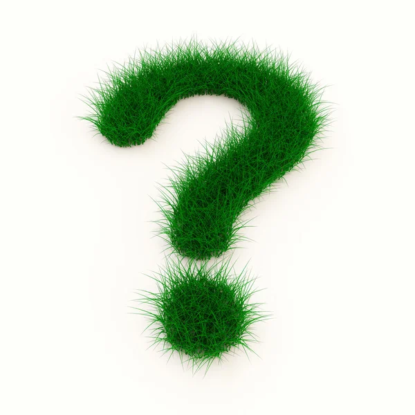 Grass Question Mark Symbol — Stock Photo, Image