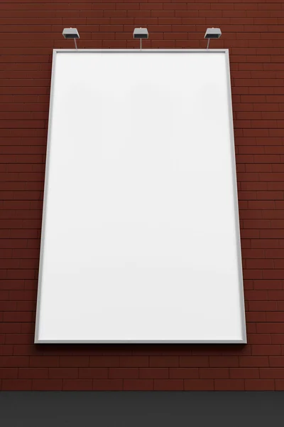 Empty Blank Billboard on Brick Wall — Stock Photo, Image